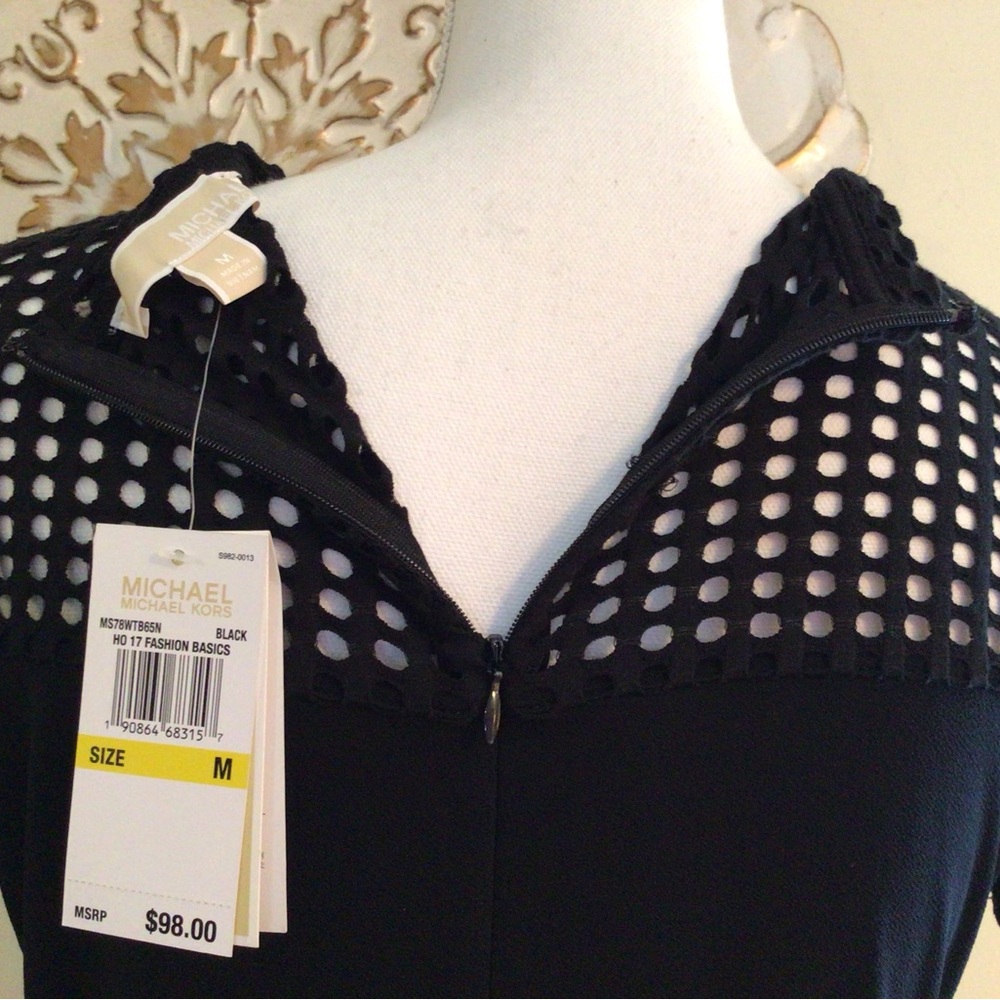 NWT MICHAEL Michael Kors Black Dress Sz M - Picture 8 of 10
